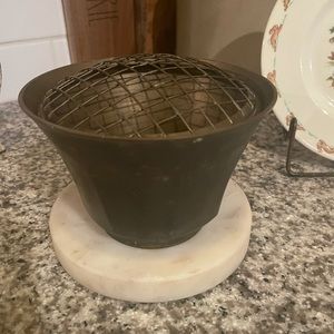 Vintage brass flower frog